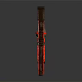 Futuristic Red Sci Fi Gun With Black Accents Scope And Technical Casing 3d model