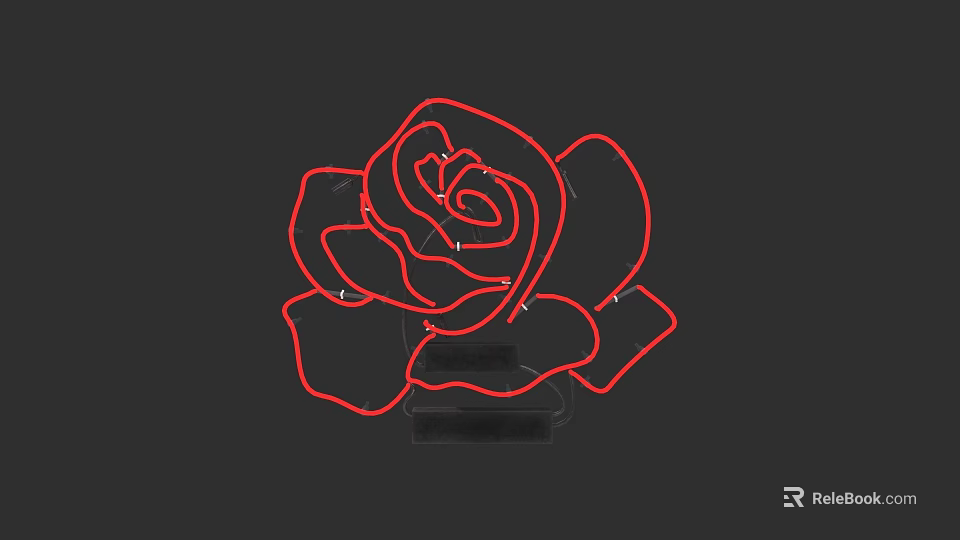 Red Rose Sculpture Carving With Intricate Line Art Design And Decorative Features 3d model 