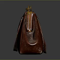 Red Leather Handbag With Two Straps And Gold Metal Clasp Classic Design