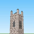 Ancient Stone Architecture With Pointed Roofs Tall Tower And Arched Windows