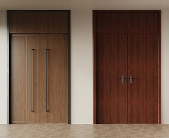 Middle Style Double Door Opposition Door 3d model