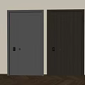 Modern Security Doors with Electronic Locks Gray and Dark Brown Wooden Design Home Safety