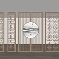 New Chinese style screen lattice partition 3d model