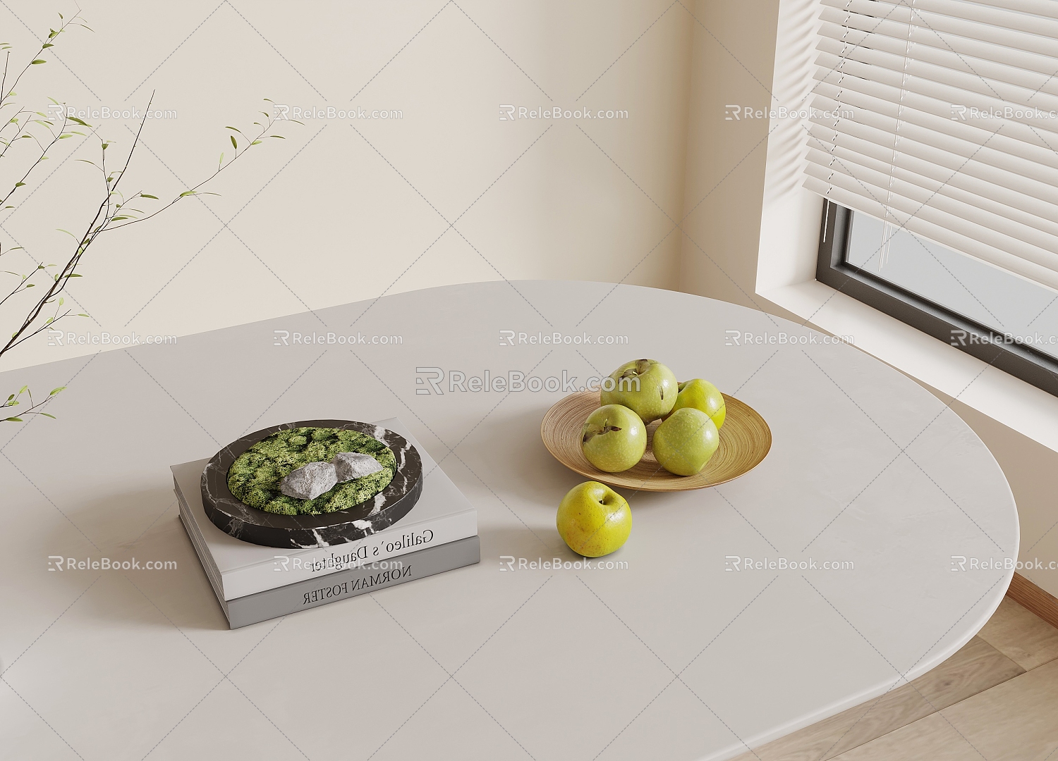 Modern Book Ornaments Fruit Plate 3d model