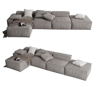 Modern corner sofa multiplayer sofa 3d model