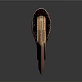 Golden Scimitar with Red and Gold Decorative Hilt on Smooth Surface with Reflection