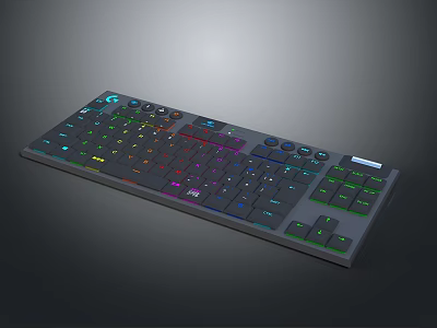 High Performance Mechanical Gaming Keyboard With RGB Backlight And Multimedia Control Keys 3d model