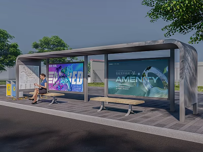 Modern Platform Bus Station Platform 3d model