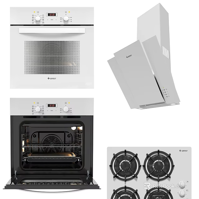 Essential Modern Kitchen Appliances Including Oven Range Hood And Gas Stove 3d model 