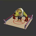 Game Movie Character Green Crocodile In Cinderfella Wrestling Ring With Red Gloves
