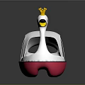 Swan Shaped Pedal Boat With Crown White Canopy Yellow Seats And Pink Bottom