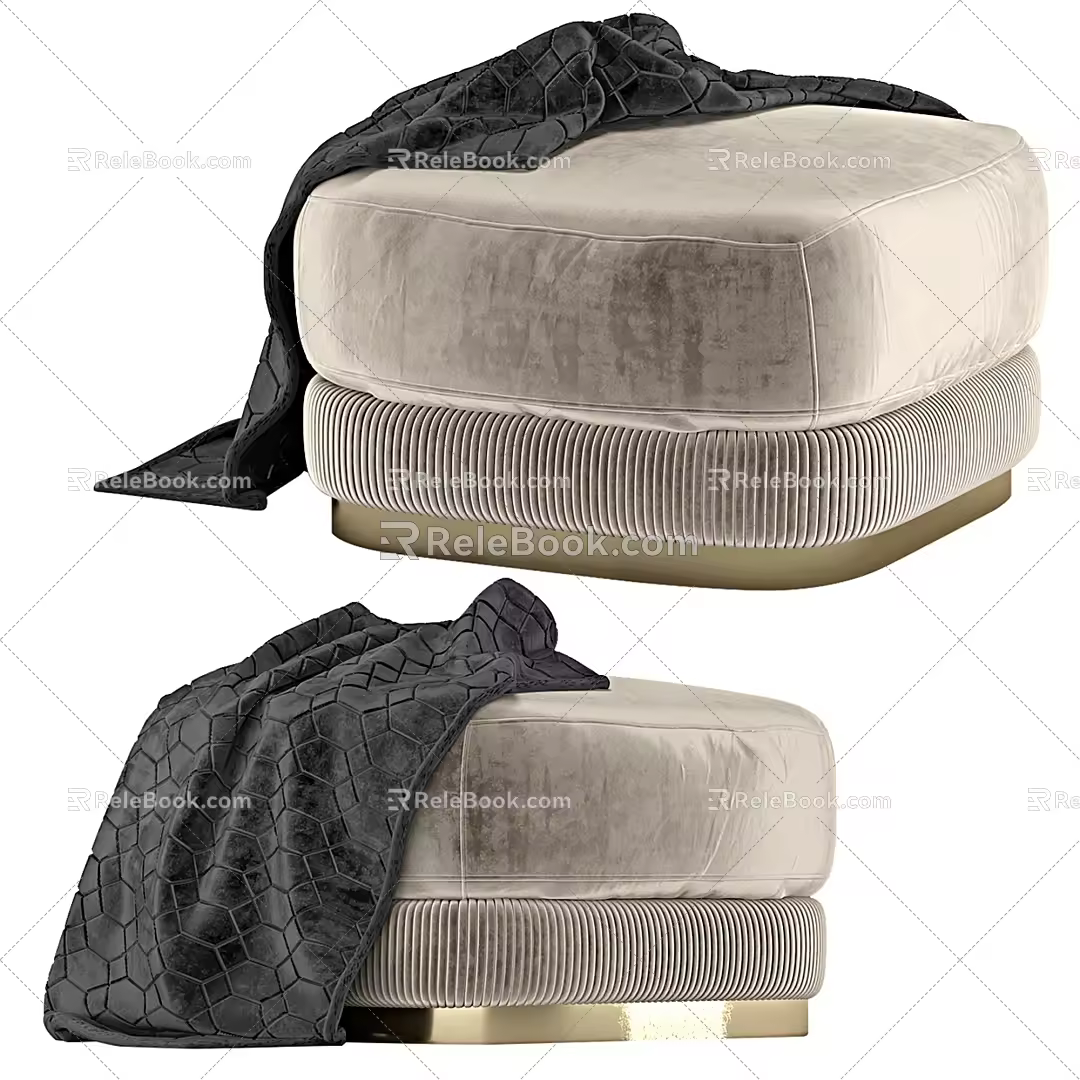 Italian Poliform sofa stool bed end stool shoe stool 3d model
