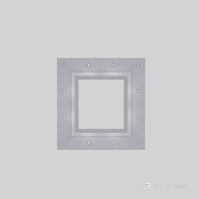 Modern Square Ceiling Panel With Recessed Frame And Fixed Mounting Points 3d model 