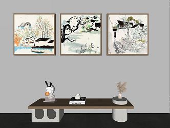 New Chinese Decorative Painting Company Hanging Painting 3d model