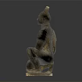 Ancient Terracotta Warrior Sculpture In Kneeling Pose With Detailed Armor And Traditional Craftsmanship