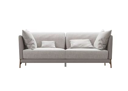 Modern Double Sofa Simple Fabric Sofa 3d model