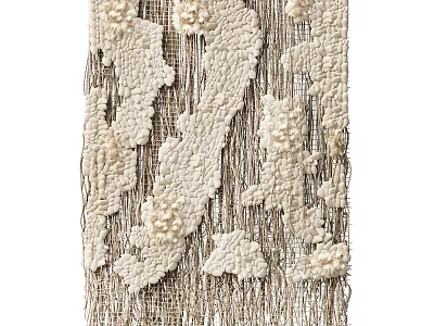Handwoven Textured Wall Decor With Neutral Tones And Intricate Patterns 3d model