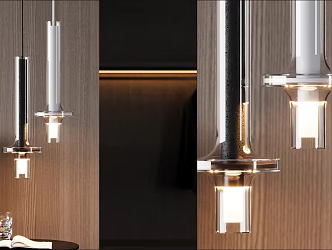 Modern art minimalist chandelier 3d model