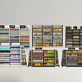Supermarket Department Store Shelves Display Various Daily Necessities And Food Products