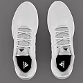 Adidas White Mesh Running Shoes With Three Stripe Design And Lace Up Closure