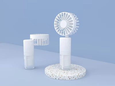 Modern White Air Conditioner Fan With Spotted Base And Compact Design 3d model