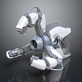Futuristic Mechanical Weapon 3D Model Design With Metallic Gears And Joints