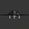 Space Aerospace Gray Stealth Fighter Model With Advanced Design And Futuristic Technology