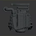 Detailed 3D Rendered Engine Model Featuring Mechanical Parts And Pipes