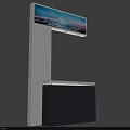 5G Digital Display Showcase Shelf With Modern Design And White Black Frame