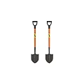 Durable Hardware Tools Shovels with Ergonomic Orange Black Handles and Metal Blades