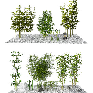 Modern Bamboo Combination 3d model