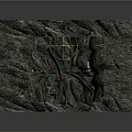 Natural Cave Environment Featuring Rocky Walls Black Car Stone Steps Signpost And Blue Box