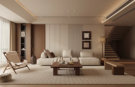 Middle Ancient Living Room Vintage Silent Wind Combination Sofa 3d model