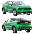 Green LYNK&CO SUV Front And Rear Displays 3d model