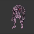 Black Mechanical Robot Character With Red Circular Emblem On Chest 3D Model Design