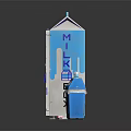 Commercial Milk Vending Machine With Blue White Design Fan And Trash Bin