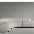 Modern White Curved Fabric Sectional Sofa For Living Room Interior Design