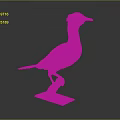 Detailed Cormorant Bird Specimen Standing On Yellow Base Against Gray Background