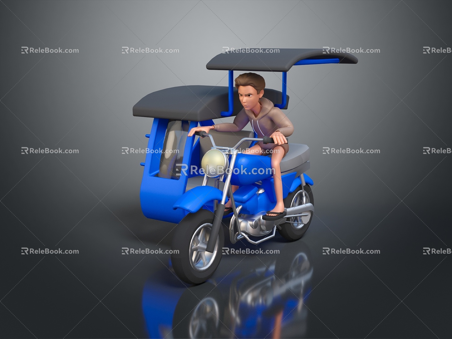 Industrial Style Motorcycle Postman Motorcycle Three-wheeled Motorcycle Classic Motorcycle Retro Motorcycle Classic Motorcycle 3d model