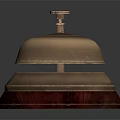 Elegant Home Furniture Decorative Brass Bell Featuring Wooden Base And Shiny Surface Design