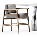 Stylish Modern Dining Table And Chair Set With Wooden Frame Armchairs And Metal Pedestal Base