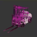 Industrial Heavy Duty Forklift with Metal Forks Operator Cab and Large Wheels