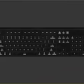 Black Full Size Computer Keyboard With Standard Key Layout And Electronic Design
