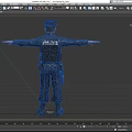 Realistic Game Movie Police Character In Uniform With Tactical Vest And Badge
