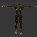 Sleek Black Fitted Outfit With Blue Glowing Lines And Full Body Design