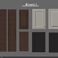 Wardrobe Doors In Multiple Colors With Various Design Styles And Finishes 3d model