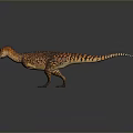 3D Dinosaur Model With Orange And Black Spotted Skin Distinctive Head Crest And Standing Posture