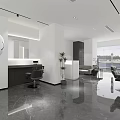 Modern Hair Salon Interior Design With Salon Chairs Mirrors And Polished Floors