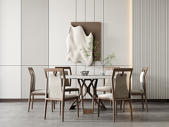 Modern Dining Table and Chair Combination 3d model