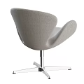 Light Gray Fabric Office Chair With Modern Design And Metal Base Wheels